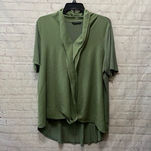 H by Halston Green Ruffle Tunic Blouse size 2X Green
